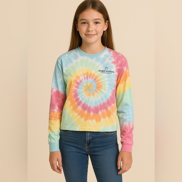 Simply Southern Tie-Dye T-Shirt Kids Large - Picture 1 of 10